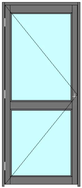 Picture of Aluminium Glass Mid Rail Door 900 X 2100
